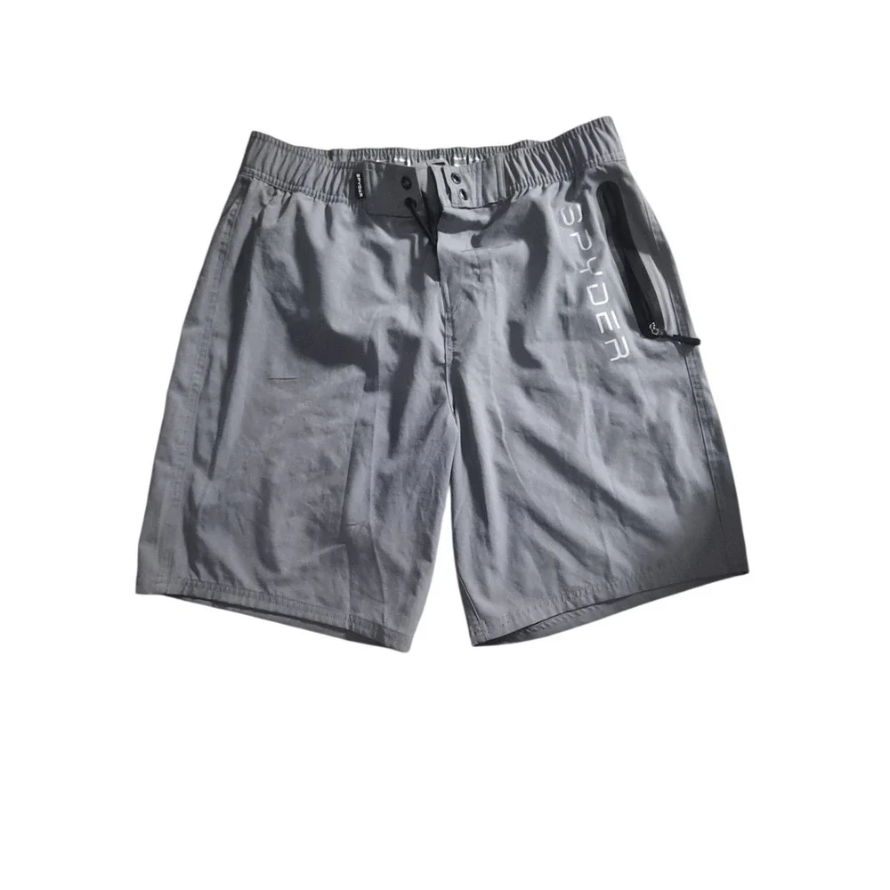 Spyder Swim Mens Board Shorts Gray UV Protection Mesh Lined Size Large L/G